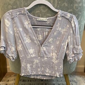 Abercrombie & Fitch Women's Blue Floral Top